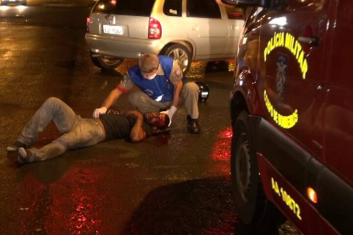Motociclista fica gravemente ferido após acidente de trânsito