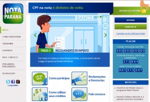 Programa Nota Paraná. No endereço www.notaparana.pr.gov.br, veja como participar da campanha. Foto: Reprodução da página
