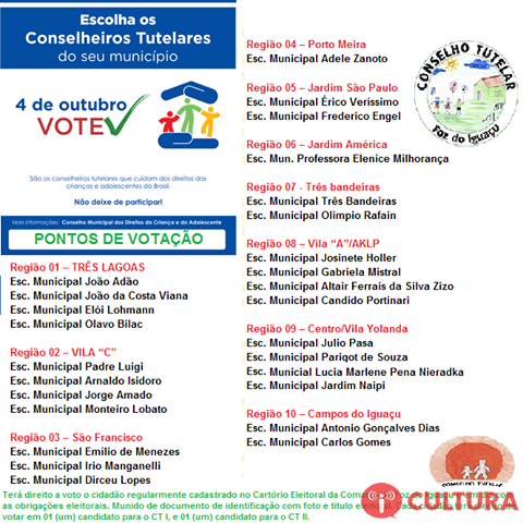 Eleição do Conselho Tutelar em Foz é neste domingo, 4