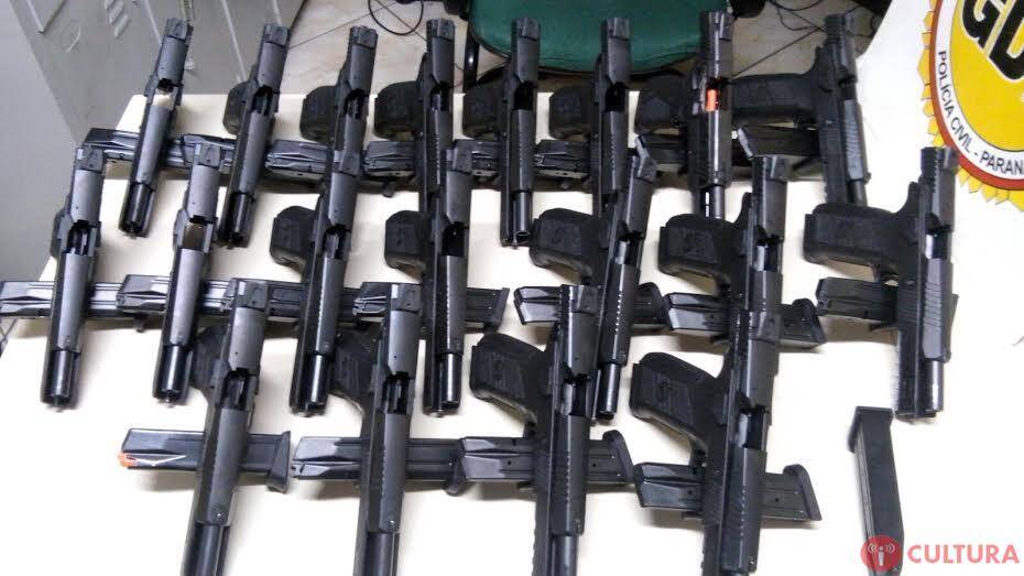 GDE flagra 19 pistolas escondidas em botijão de gás