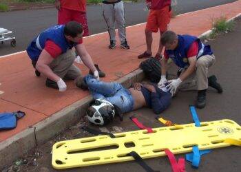 Motociclista fica ferido em acidente Avenida Ranieri Mazzilli