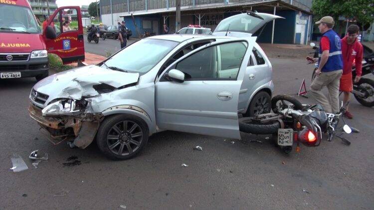 Motociclista fica ferido em acidente Avenida Ranieri Mazzilli
