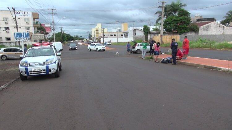Motociclista fica ferido em acidente Avenida Ranieri Mazzilli