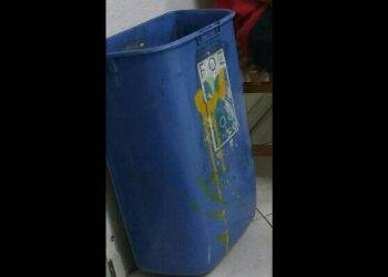 Adolescente quebra lixeira no centro e é apreendido pela GM