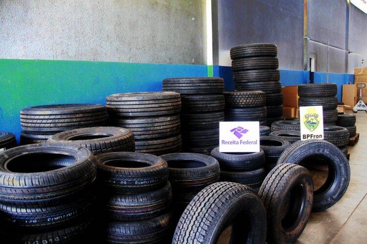 Receita Federal localiza depósito clandestino de Pneus