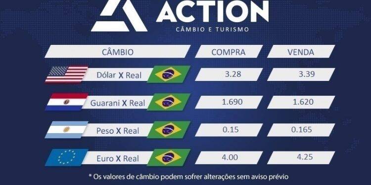 Cotação das principais moedas na fronteira