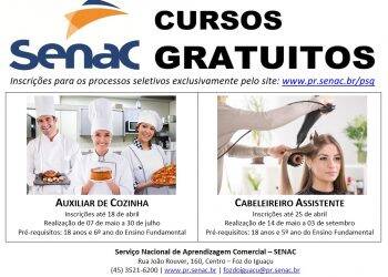 Senac realiza seleção de alunos para cursos gratuitos