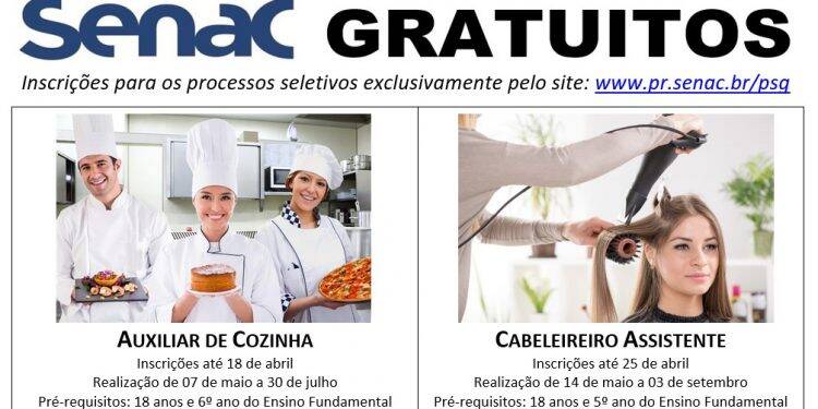 Senac realiza seleção de alunos para cursos gratuitos