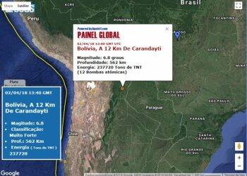 Rede sismográfica da Itaipu registra terremoto da Bolívia