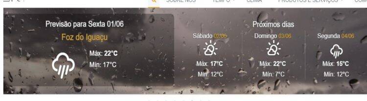 Depois da chuva, frente fria chega a fronteira