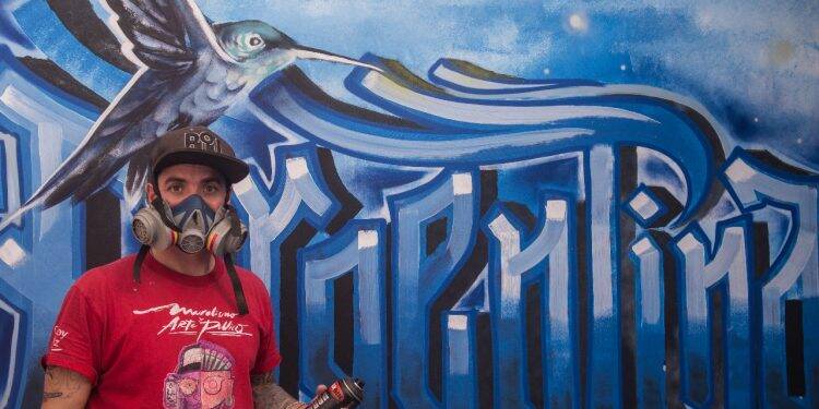 A arte do grafite é a nova atração cultural do Marco das 3 Fronteiras