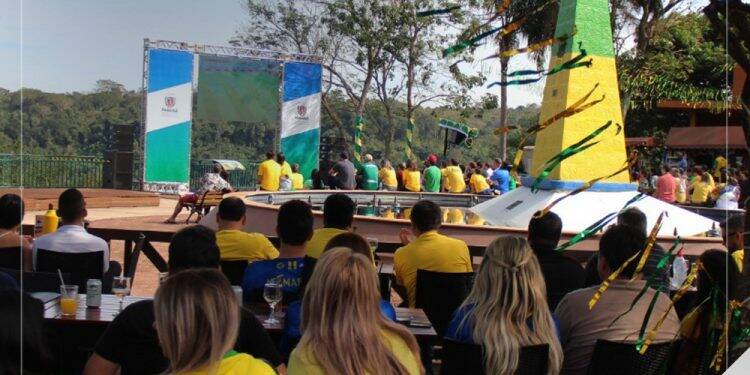 Torça para o Brasil no Marco 3 Fronteiras