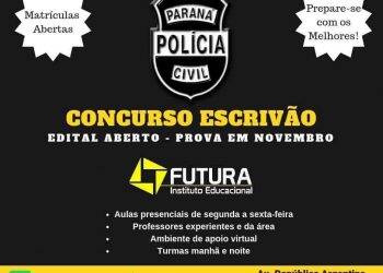 Polícia Civil do Paraná abre 100 vagas para o cargo de escrivão