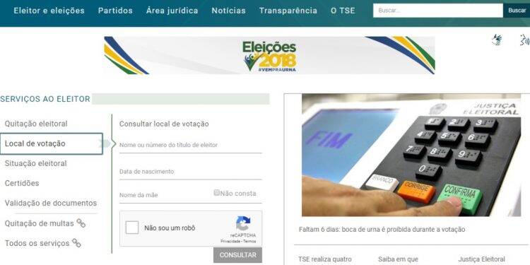 Eleitor pode conferir local de votação pela internet