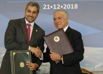 Em Itaipu, Temer e Marito autorizam construção de duas pontes entre Brasil e Paraguai