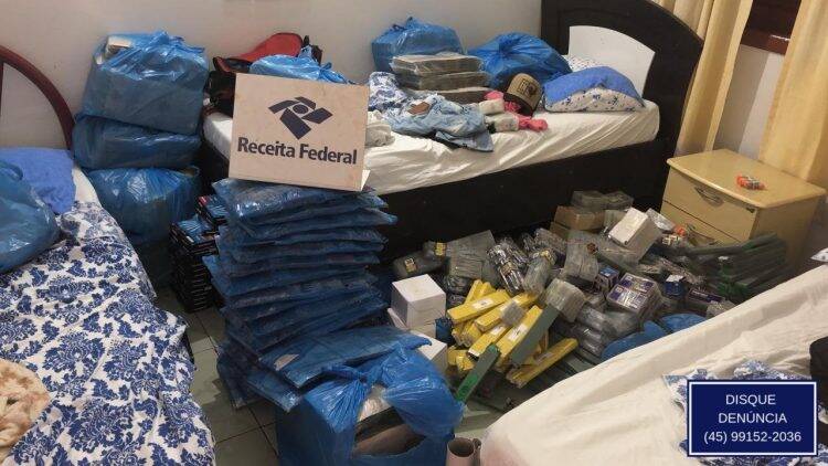 Receita Federal desarticula depósito de mercadorias em quarto de hotel
