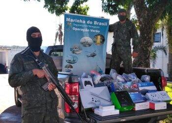 Marinha apreende eletrônicos transportados do Paraguai pelo Rio Paraná