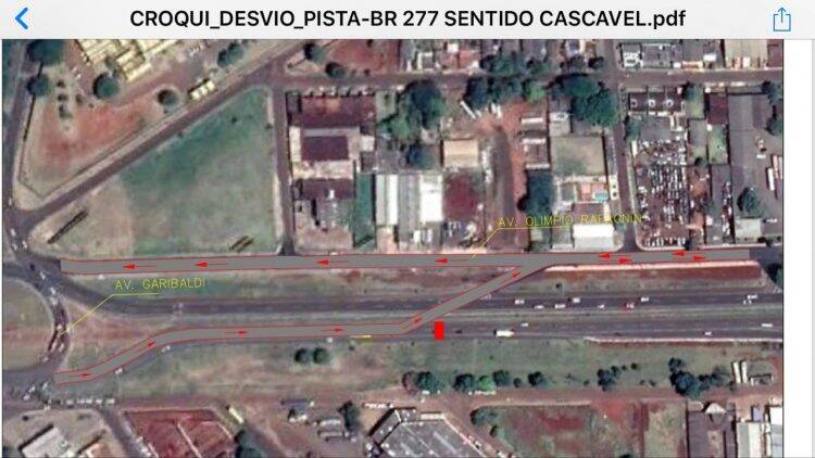 Desvio para obras na BR 277 pela Olímpio Rafagnin é adiado