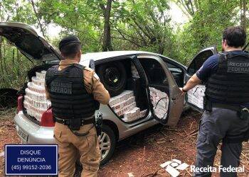 Receita Federal apreende 22 mil maços de cigarros em carro retido em São Miguel do Iguaçu