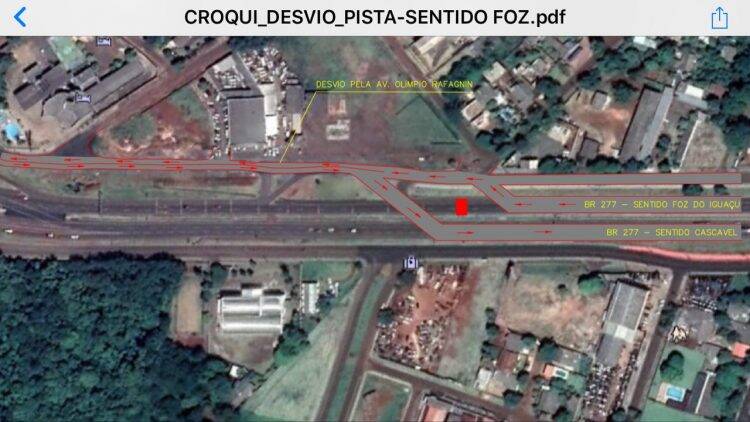 Desvio para obras na BR 277 pela Olímpio Rafagnin é adiado