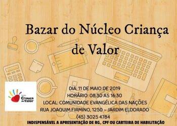 Núcleo Criança de Valor realiza bazar beneficente