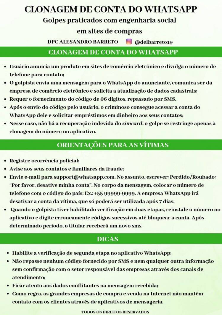 Estelionatários clonam contas do whatsapp e pedem dinheiro para contatos