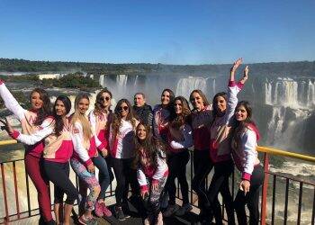 Miss Mundo Argentina realiza gravações nos atrativos de Foz do Iguaçu