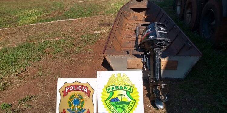 Polícia Federal e BPFRON realizam apreensão de mais 01 embarcação
