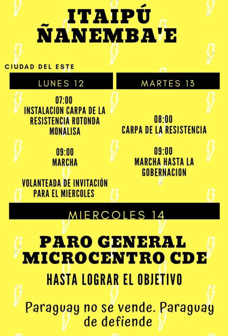 Paraguaios tem agenda de protestos em Ciudad del Este nesta semana