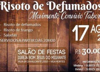 Convívio Tabor promove mais uma edição do Risoto de Defumados, no sábado