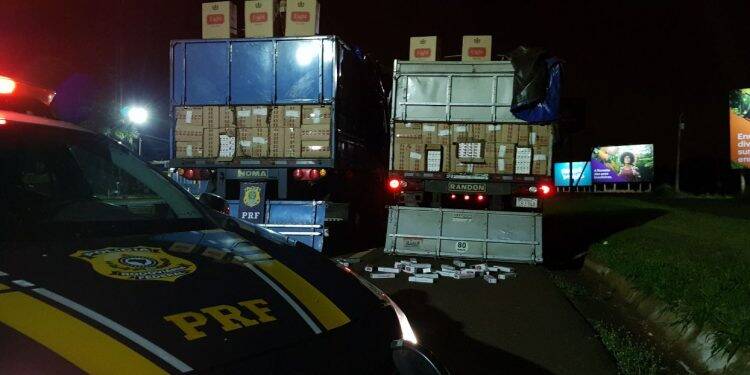 PRF apreende duas carretas carregadas com cigarros