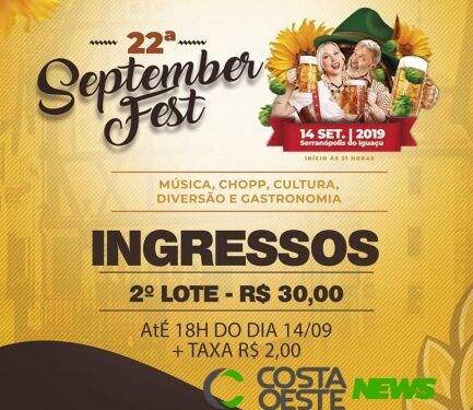 É hoje, 22ª September Fest em Serranópolis do Iguaçu