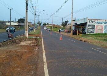Faixa elevada está sendo construída na Avenida Andradina