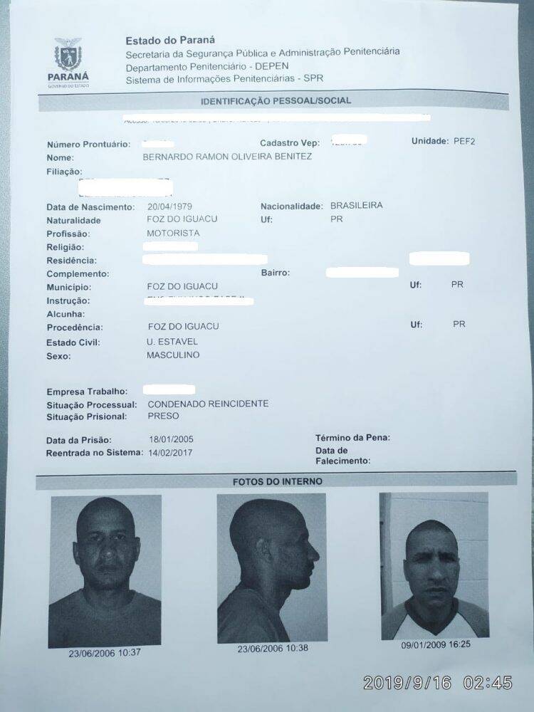 Seis presos fogem da Penitenciaria Estadual de Foz do Iguaçu II