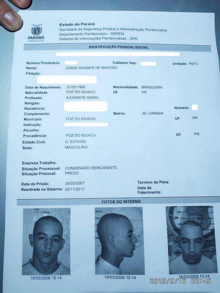 Seis presos fogem da Penitenciaria Estadual de Foz do Iguaçu II