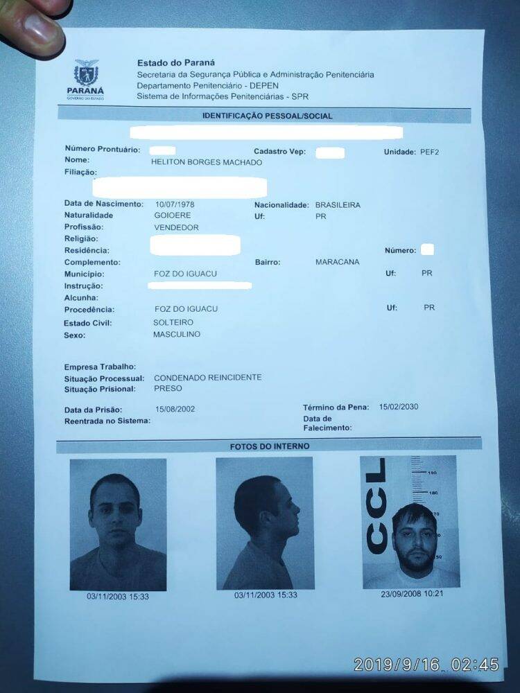 Seis presos fogem da Penitenciaria Estadual de Foz do Iguaçu II