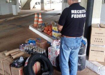 Pneus e mercadorias descaminhadas são retidas na Ponte Tancredo Neves