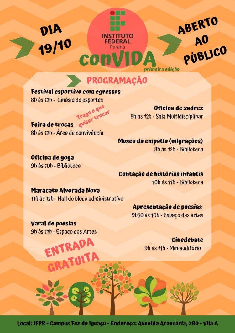IFPR Foz oferece atividades gratuitas à comunidade neste sábado