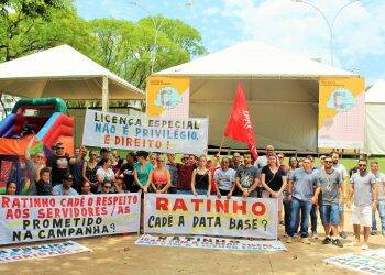 Servidores estaduais fazem ato público pela manutenção da licença especial e por valorização da categoria