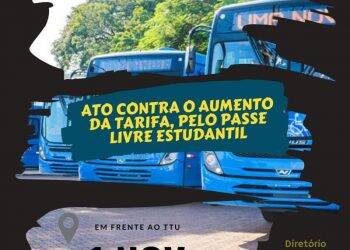 Diretório Estudantil da Unila convoca ato contra reajuste do transporte coletivo em Foz