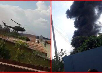 Helicóptero das Forças Armadas do Paraguai cai em Pedro Juan Caballero