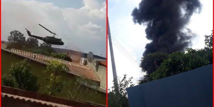 Helicóptero das Forças Armadas do Paraguai cai em Pedro Juan Caballero