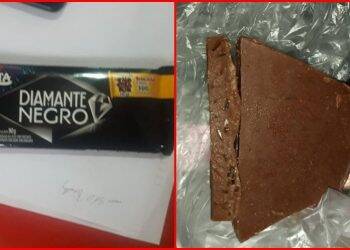 Chocolate com vidro foi vendido em cantina de colégio no Paraguai