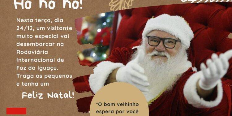 Papai Noel visitará Rodoviária de Foz do Iguaçu na véspera de Natal