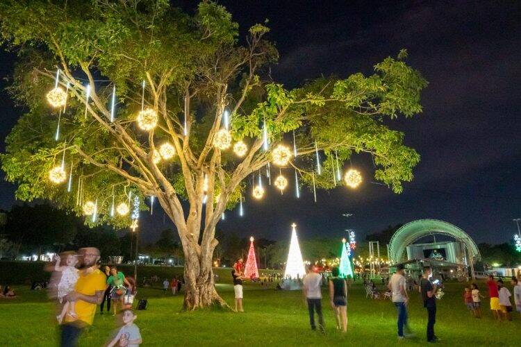 Estrelas de luzes e cores brilham na abertura do Natal do Gramadão