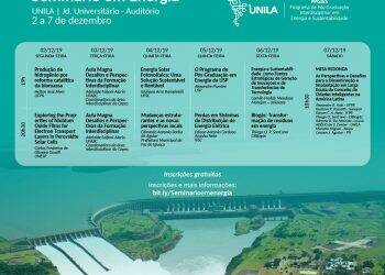 Seminário de Energia e Sustentabilidade acontece entre os dias 2 e 7 de dezembro