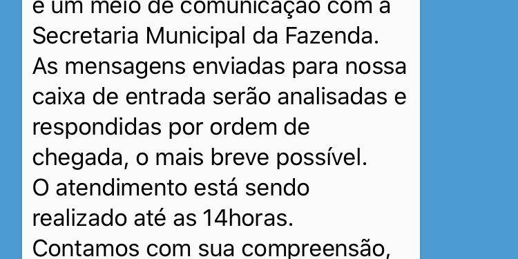 Fazenda do Município cria canal de solicitações via WhatssApp
