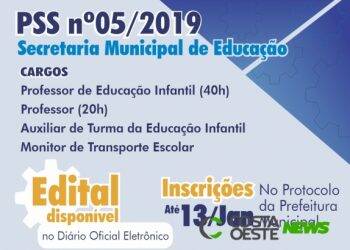 São Miguel do Iguaçu tem inscrições para PSS na Educação até segunda-feira, 13,