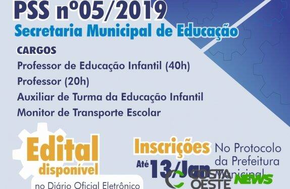 São Miguel do Iguaçu tem inscrições para PSS na Educação até segunda-feira, 13,