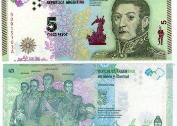 Cédulas de cinco pesos argentinos começam a ser retiradas do mercado